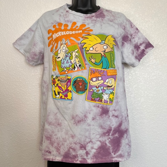 Tie Dye Nickelodeon Vintage Shows Tee Shirt - Picture 3 of 11